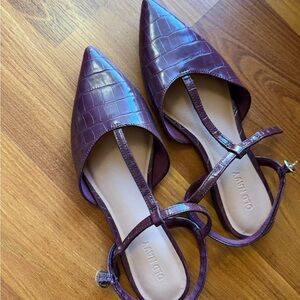 Old Navy Women's Plum Croc-Embossed Flats